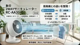 象印の2WAYサーキュレーター RC-AA30 が4月11日発売 扇風機との違いを整理【2026年4月】