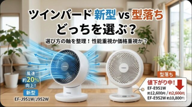 ツインバード EF-J951W / J952W が4月21日発売へ 型落ちE951/E952とどれを選ぶか整理【2026年4月】