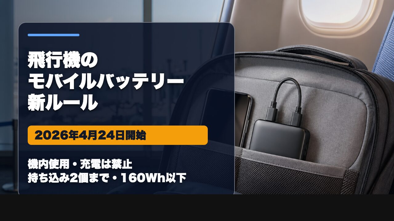 飛行機のモバイルバッテリー新ルール アイキャッチ画像