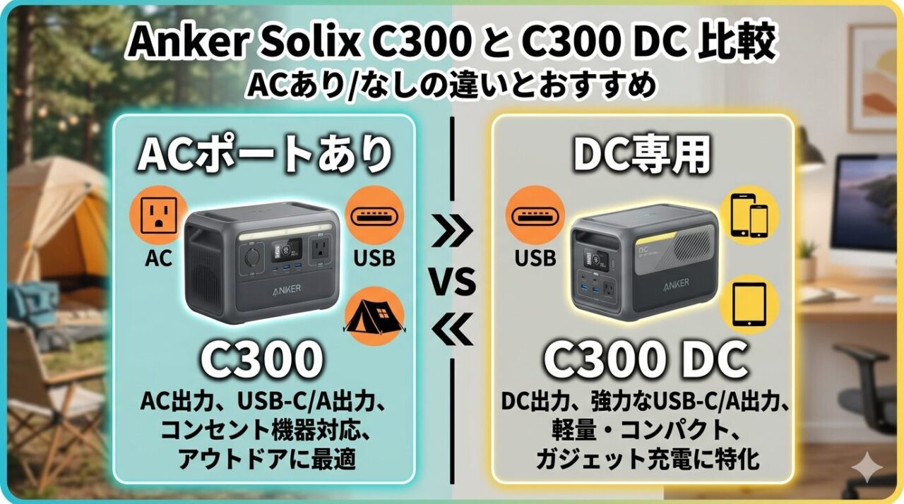 Anker Solix C300とC300 DC比較のカバー画像