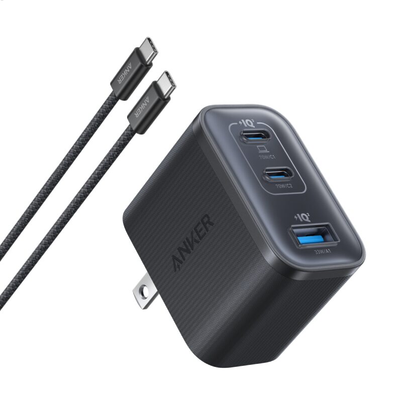 Anker Nano Charger 70W 3 Ports with USB-Cケーブル