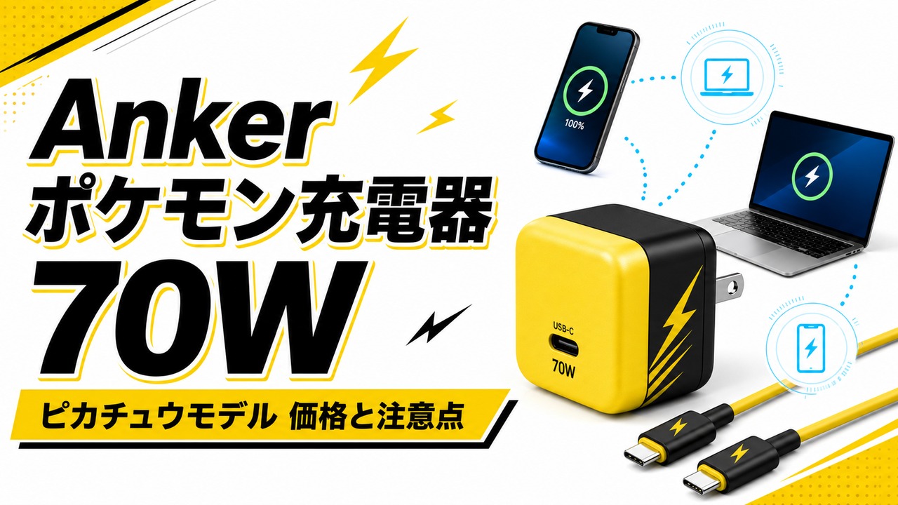 anker-pokemon-charger-70w-pikachu アイキャッチ画像