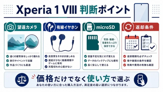 Xperia 1 VIIIの判断ポイント図解