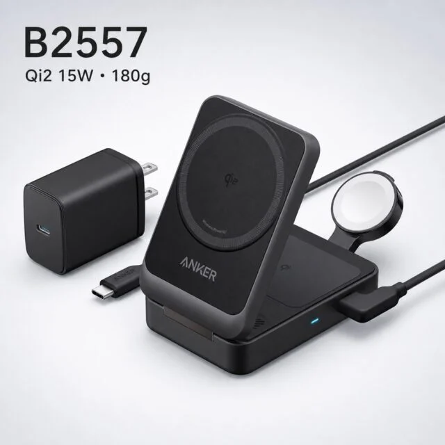 Anker MagGo B2557 Qi2 15W Foldable 3-in-1