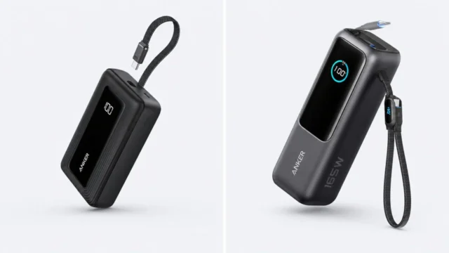 Anker Zolo 20000mAh 45WとAnker Power Bank 25000mAh 165Wの外観比較