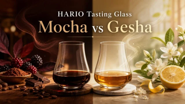 HARIO Tasting GlassのMochaとGeshaの味わい比較イメージ