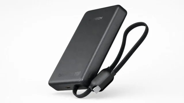 MATECH MagOn PowerMax Cable 10000 ブラックと内蔵USB-Cケーブル
