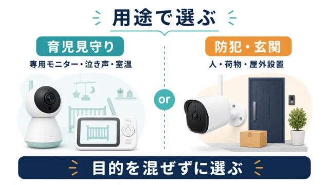 育児見守りと防犯・玄関カメラの用途の違い