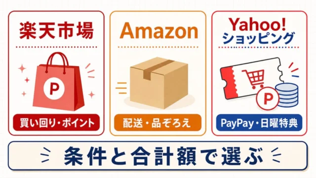 楽天市場・Amazon・Yahoo!ショッピングの選び方