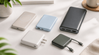 モバイルバッテリー5製品の比較イメージ