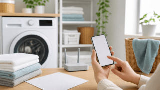 洗濯機とスマートフォンの連携条件を確認する利用イメージ