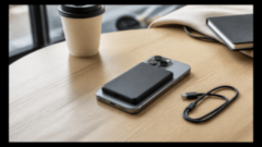 スマートフォンに装着して使うモバイルバッテリーの利用イメージ