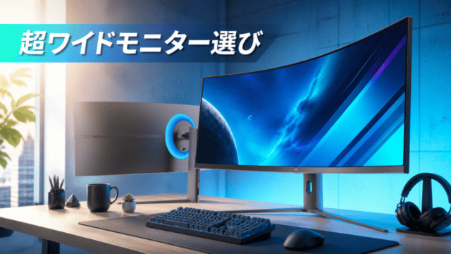 KTC H49S66は買い？49インチ曲面モニターの注意点を表す比較イラスト