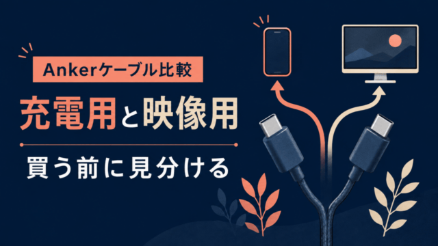 Ankerケーブル比較：充電用と映像用を買う前に見分ける（生成イラスト）