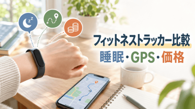 睡眠・GPS・価格でフィットネストラッカーを比較するオリジナル図解