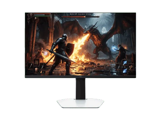 TCL 27C2Aの本体とスタンド（公式外観画像）