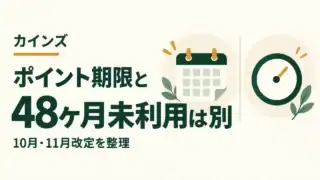 カインズのポイント期限と48ヶ月未利用の条件を分ける解説。