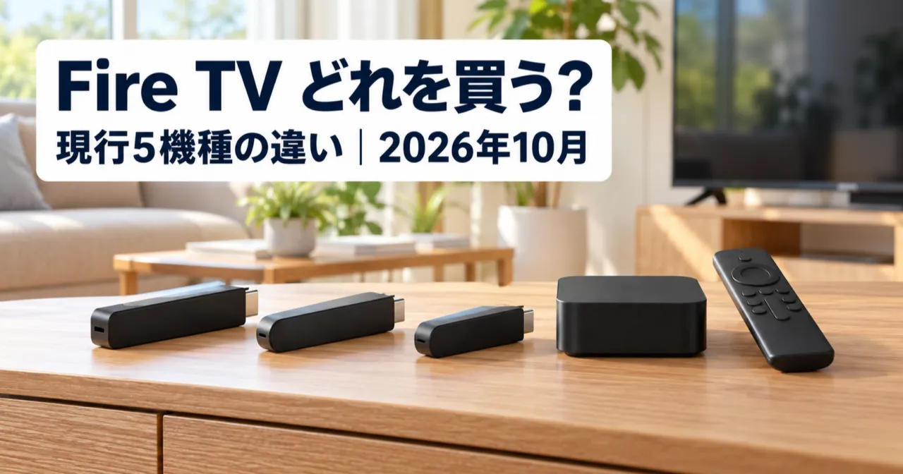 Fire TVどれを買う?現行5機種の違い(2026年10月)