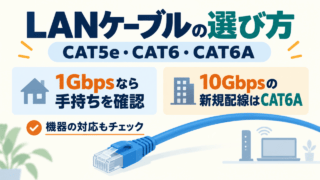 LANケーブルの選び方。1Gbpsなら手持ちを確認、10Gbpsの新規配線はCAT6A。機器の対応もチェック。