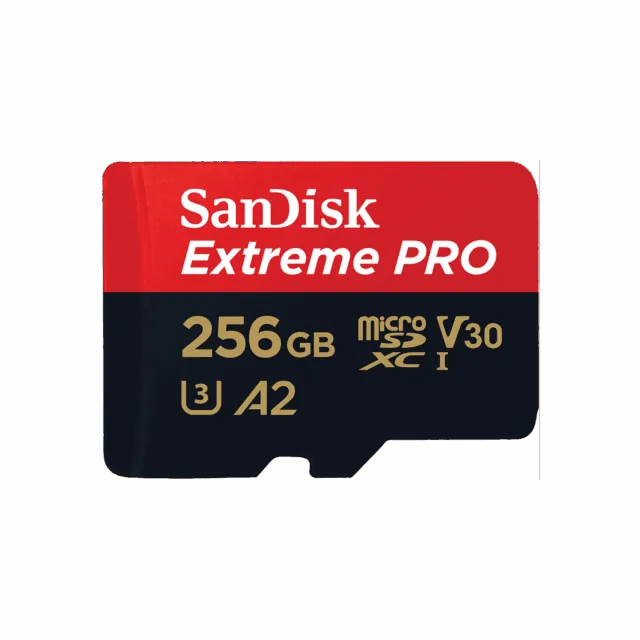 Extreme PRO 256GBのラベル。U3・V30・A2を識別するための公式画像引用
