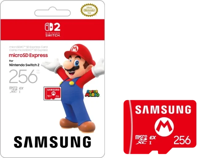SamsungのSwitch 2向け256GB。Expressの表記を識別するための公式画像引用