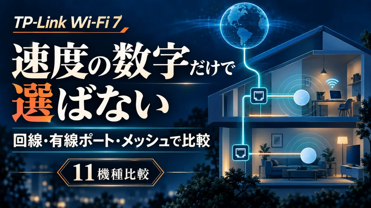 TP-Link Wi-Fi 7の11機種を回線・有線ポート・メッシュから選ぶ概念図